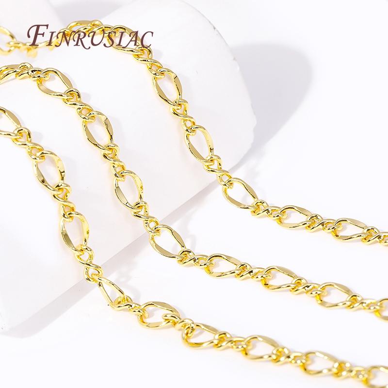 Wholesale 18K Gold Plated Bulk Metal Chains For Earring Necklace Accessories High Quality Jewelry Chains DIY Jewelry Findings