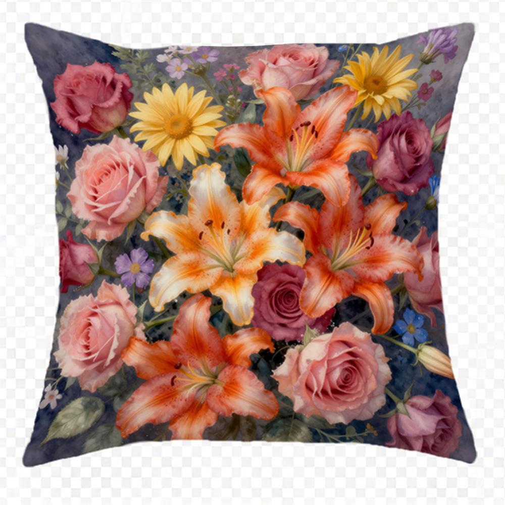 1/4pcs Floral Patterned Pillow Covers for Cozy Decor Sofa Cushion Cover Home Bedroom Room Decoration