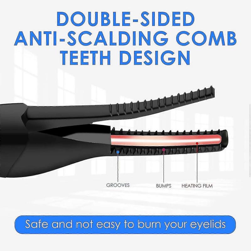 Electric Heated Lash Curler,2 In 1 Clip-type Usb Rechargeable Eyelash Curlerblackssxjv