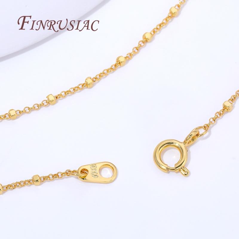 1/2Pcs 50cm 18K Gold Plated Chains Necklaces Women Bulk Wholesale Fashion Beads Chains For Jewelry Making Supplies