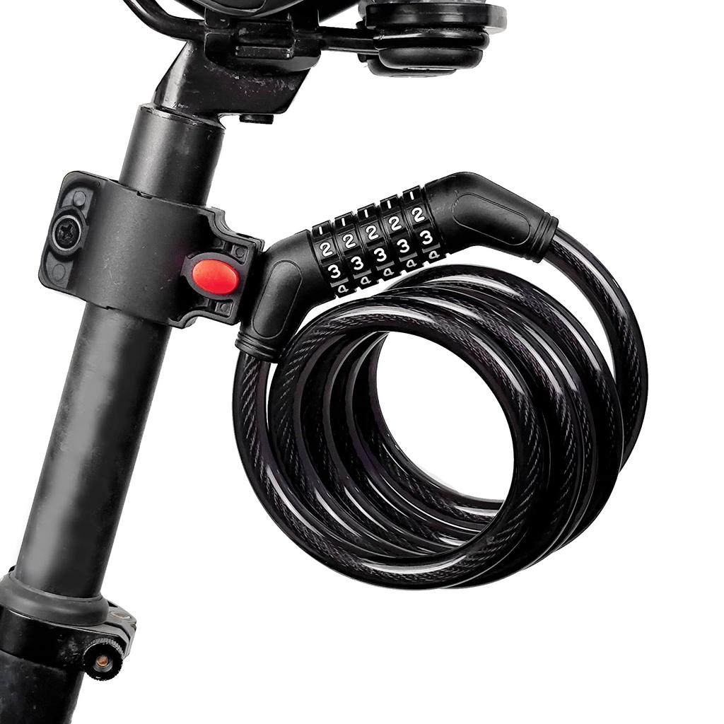 ENGG Bicycle Combination Wire 12mm Model Lock, Lock, Lock, 1200/1500mm Long, Cross-Section Diameter, 5-Digit, Anti-Theft (Black (New 1.5m))