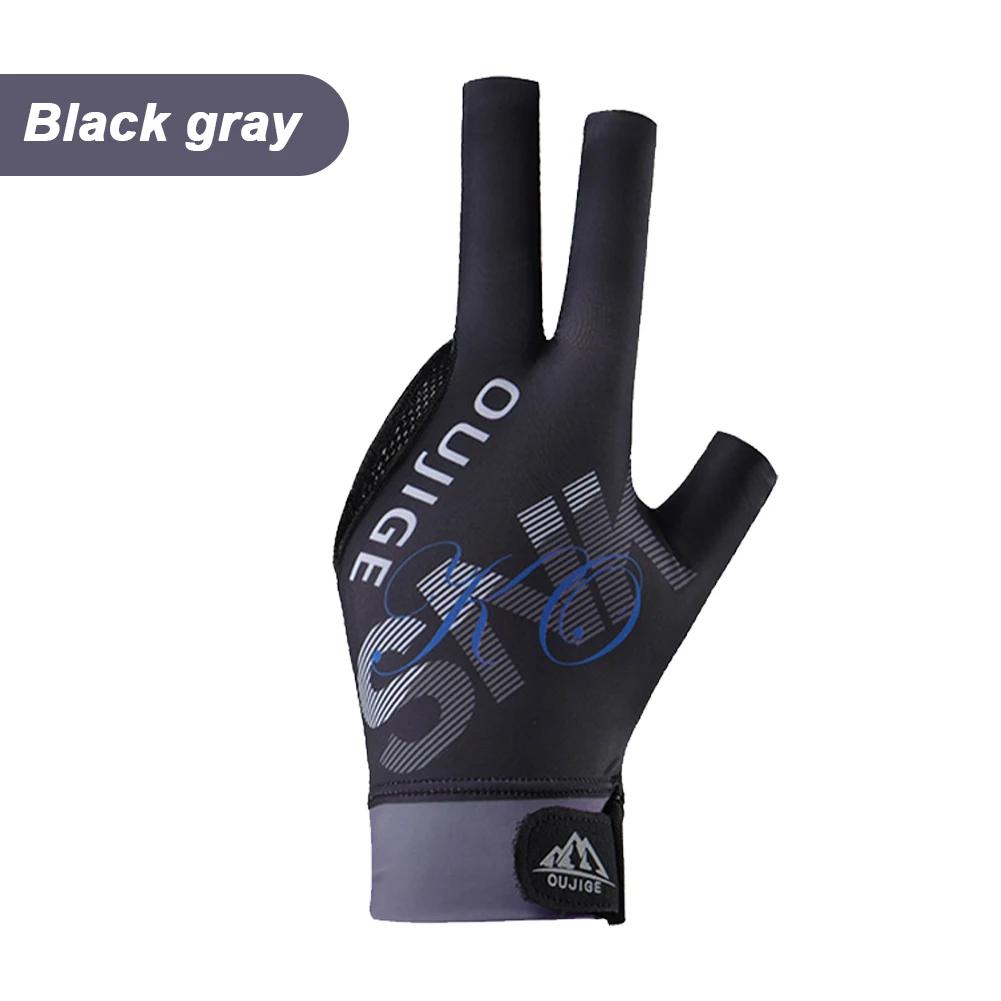 1PC Three-Finger Printed Billiard Gloves With Non-Slip Mat Self-Adhesive Cloth Fixed Breathable Snooker Match Training Gloves