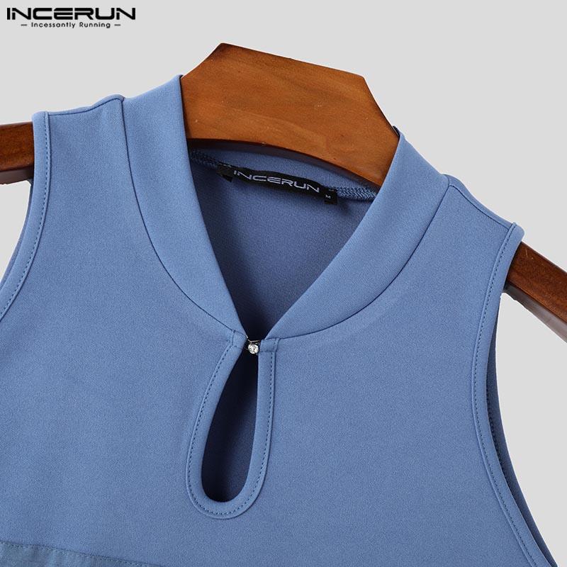 INCERUN Letnie męskie bezrękawniki nieregularne ściągacze wąskie swobodne obcisłe krótkie topy