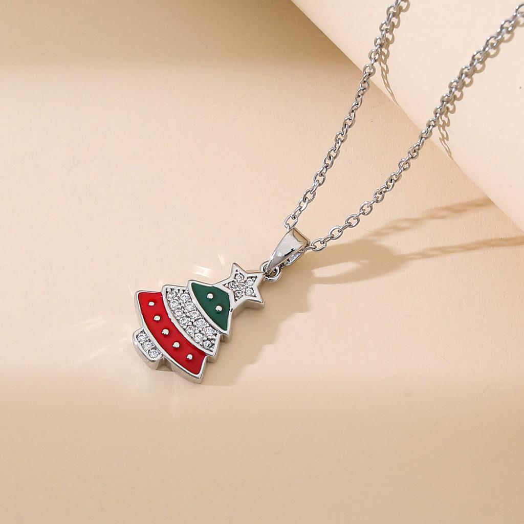 European Hot Sale Christmas Series Pendant Necklaces Light Luxury Gift TungstenCross Chain Necklaces