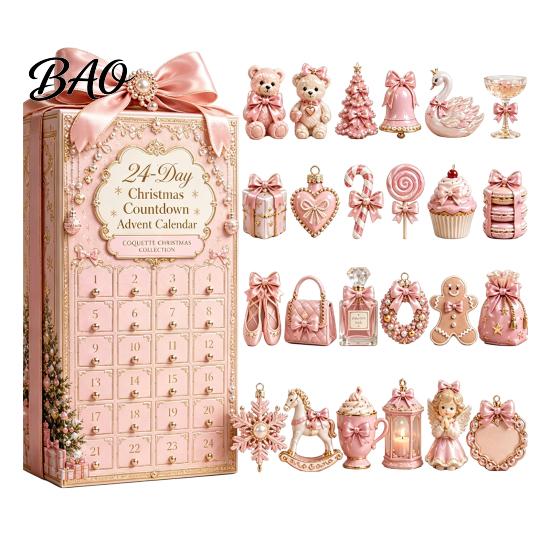 Festive Decoration for Home 2026 Nutcracker Advent Calendar, 24-Day Acrylic Ornament Set with Classic Party Favors Children Soldier Figures, Christmas