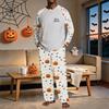 Men's Halloween Pajama Set with Raglan Long Sleeve Top, Pockets and Elastic Waist Pants - Loose Fit 2-Piece Sleepwear