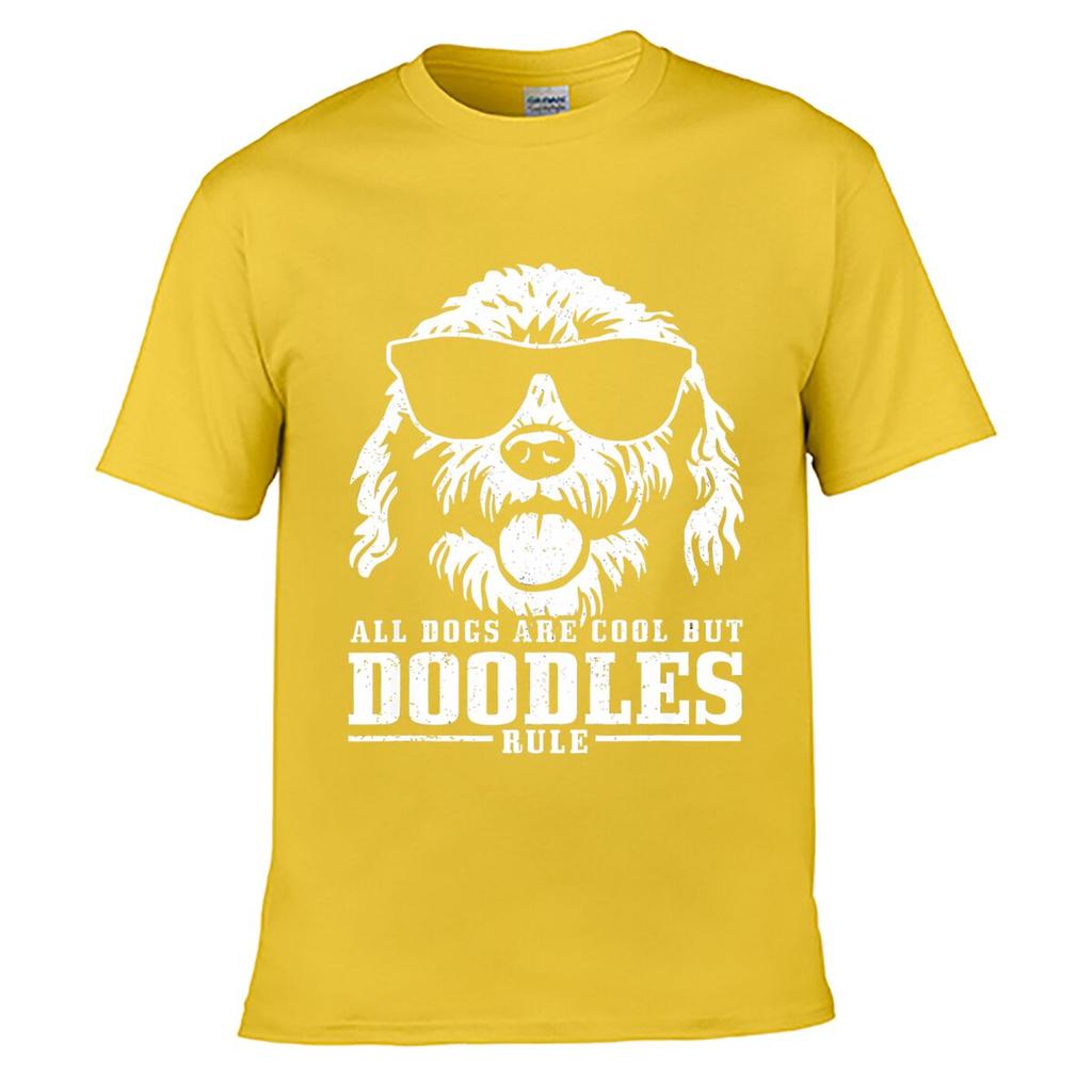 All Dogs Are Cool But Doodles Rule Solid Washed Vintage Tee Distressed Loose