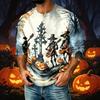 Men's Casual Shirt with Raglan Three-Quarter Sleeve, Halloween Graphic Print