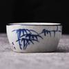 Ręcznie Malowany Niebiesko-Biały Zestaw Gruboziarnistych Ceramicznych Filiżanek do Herbaty Gongfu - Małe Filiżanki do Ceremonii Herbacianej Pu'er