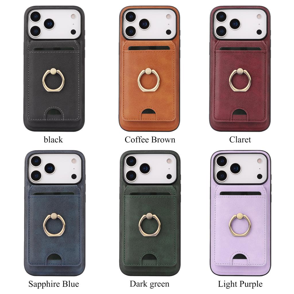 in 1 Detachable Vertical Magnetic Card Solt Ring Holder Wallet Leather Case For iPhone 17 16 Pro Max 15 Plus 14 13 12 Bag Cover