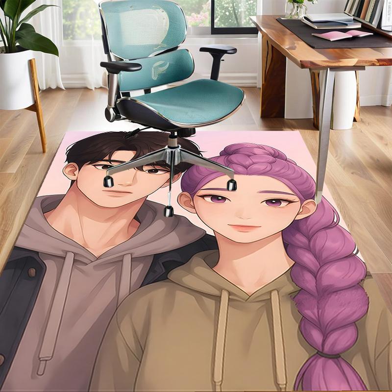 1pc KPop Demon Hunters RUMI8 Design Area Rug - Non-Slip, Soft & Cozy Floor Mat for Living Room, Bedroom, Office - Indoor/Outdoor Decorative Carpet