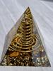RELIGHT Orgonite Pyramid-Shaped Power Stone Natural Stone Purification Healing Energy Ornament Height 6.5cm Width 6cm (Tiger's Eye)