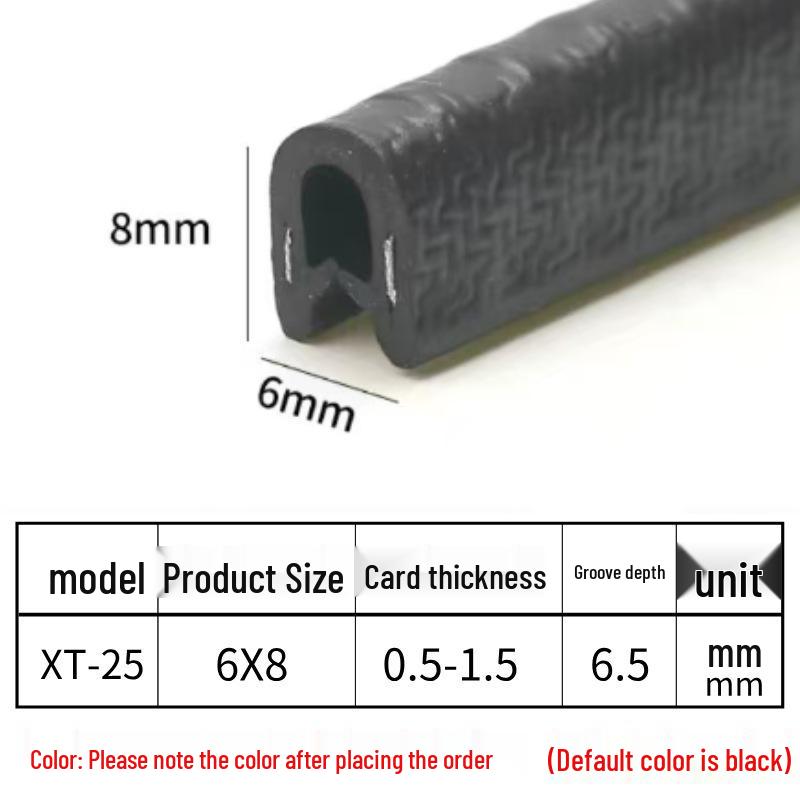 U-Shaped Rubber Seal Strip for Metal Edging and Anti-Collision Protection