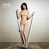 Qinghe Aurora 0.1d Ultra-thin Silky One-piece Full Body Transparent Women's Open Crotch Men's Oily Stockings