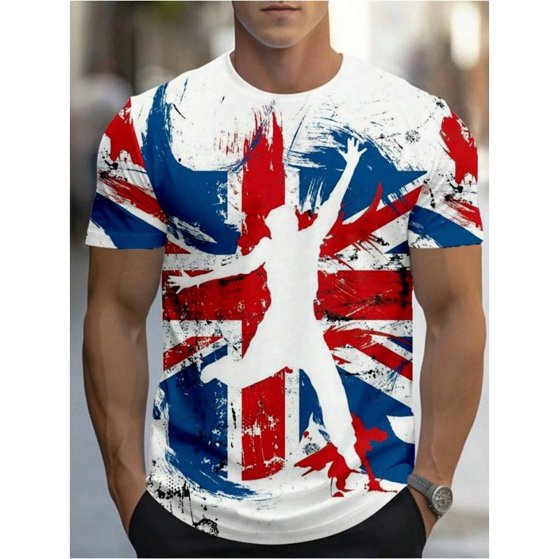 

Летние мужские свободные повседневные футболки с круглым вырезом с 3D-цифровой печатью 6XL