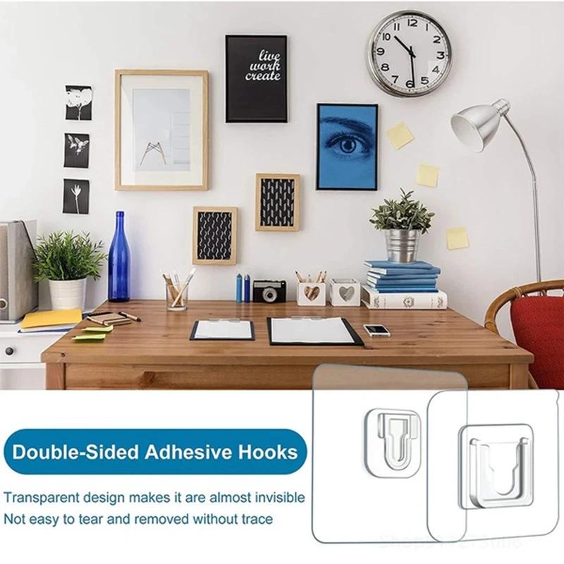 New 10 Pair Double-Sided Adhesive Wall Hooks Hanger Strong Transparent Hooks Suction Cup Sucker Wall Storage Holder For Kitchen