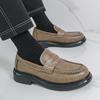 Large Size British Style Doudou Shoes Men's Low-top Business Loafers Men's New One-pedal Formal Leather Shoes Men