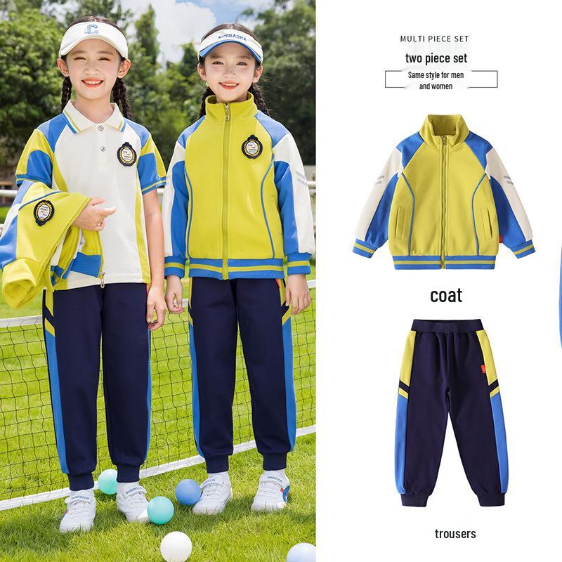 Spring/Autumn Kindergarten and Primary School Sports Uniform 3-Piece Set for Boys and Girls