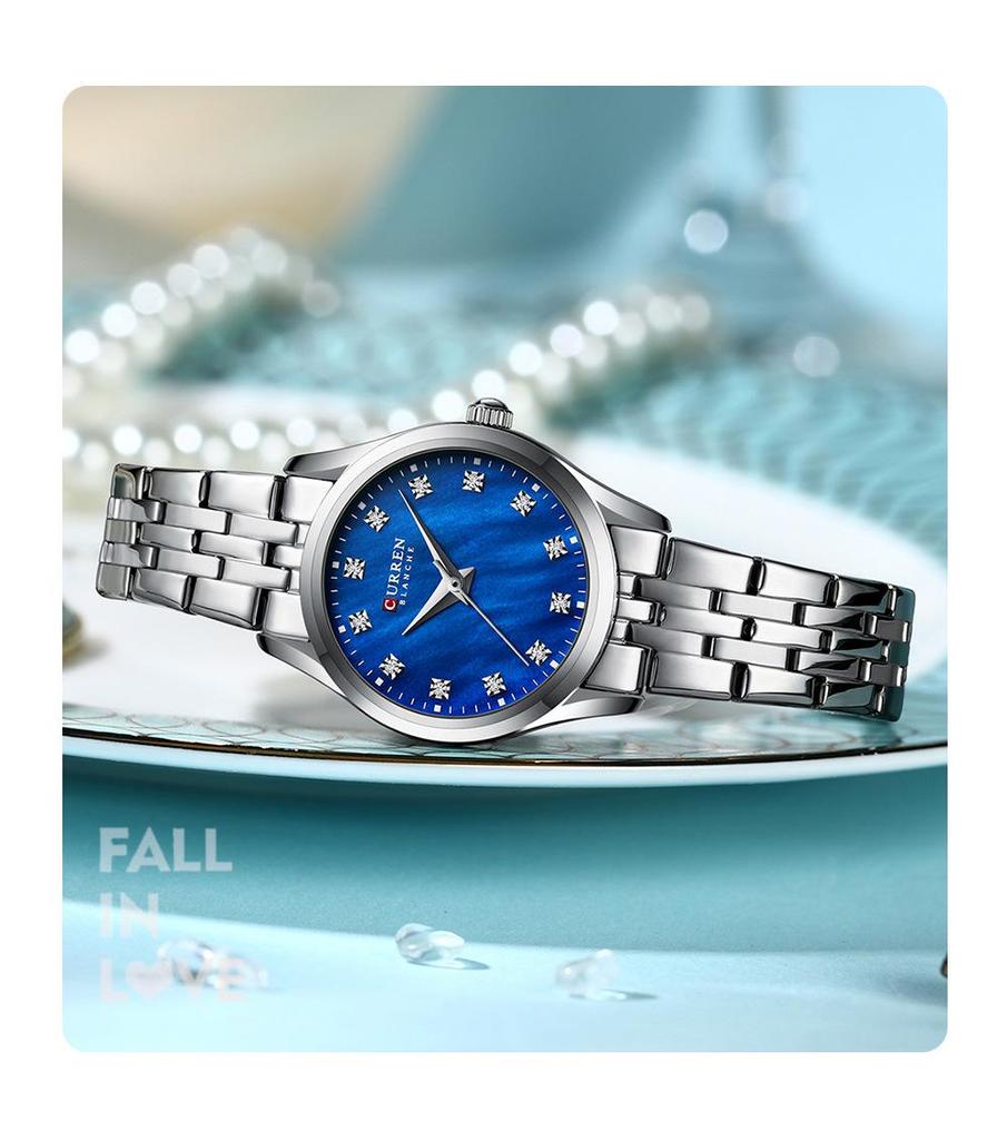 CURREN 9111 Women's Waterproof Steel Band Quartz Fashion Casual Wristwatch