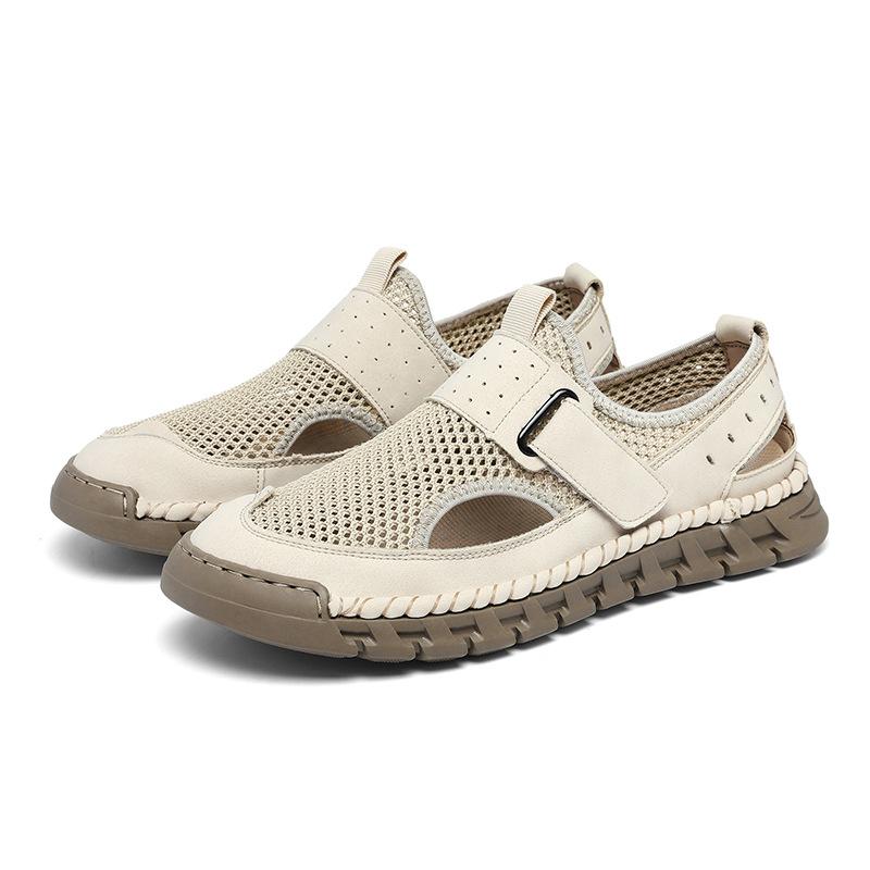 

Amazon temu shrimp skin express sales through ozno Douyin men s new casual hollow breathable versatile mesh sandals 46 белый