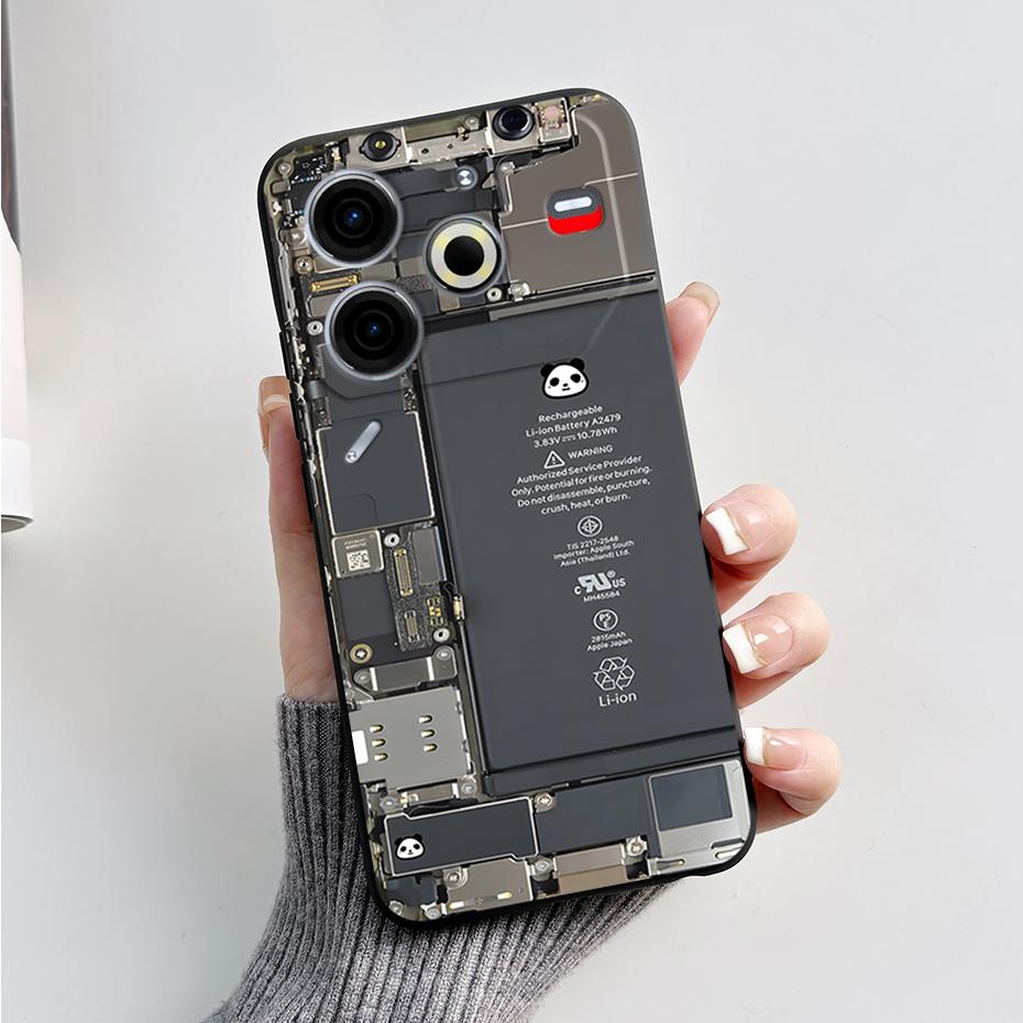 6.78" For Tecno Pova 6 Neo Case Pova6 Neo Back Cover Stylish Pattern Black Silicone Soft Phone Cases For Tecno Pova 6 Neo Fundas