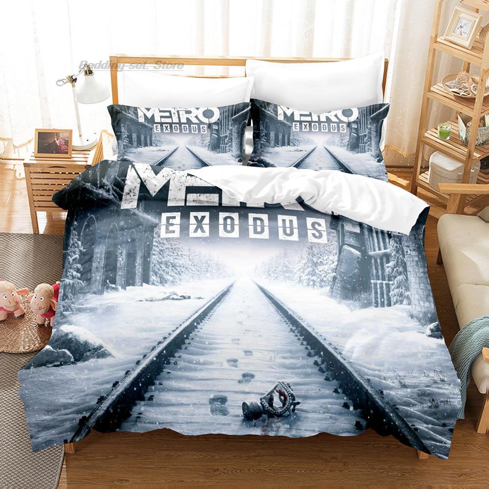 Metro Exodus Bedding Set Single Twin Full Queen King Size Bed Set Aldult Kid Bedroom Duvetcover Sets 3D Print Game Bed Sheet Set