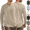 European and American Men's Casual Loose Long-sleeved T-shirt Beach Shirt
