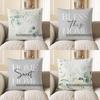 Home Decor Floral Eucalyptus Branch Pillow For Home Decor Pattern Cushion Cover Suitable For Sofa Bedroom Car Pillow Cover