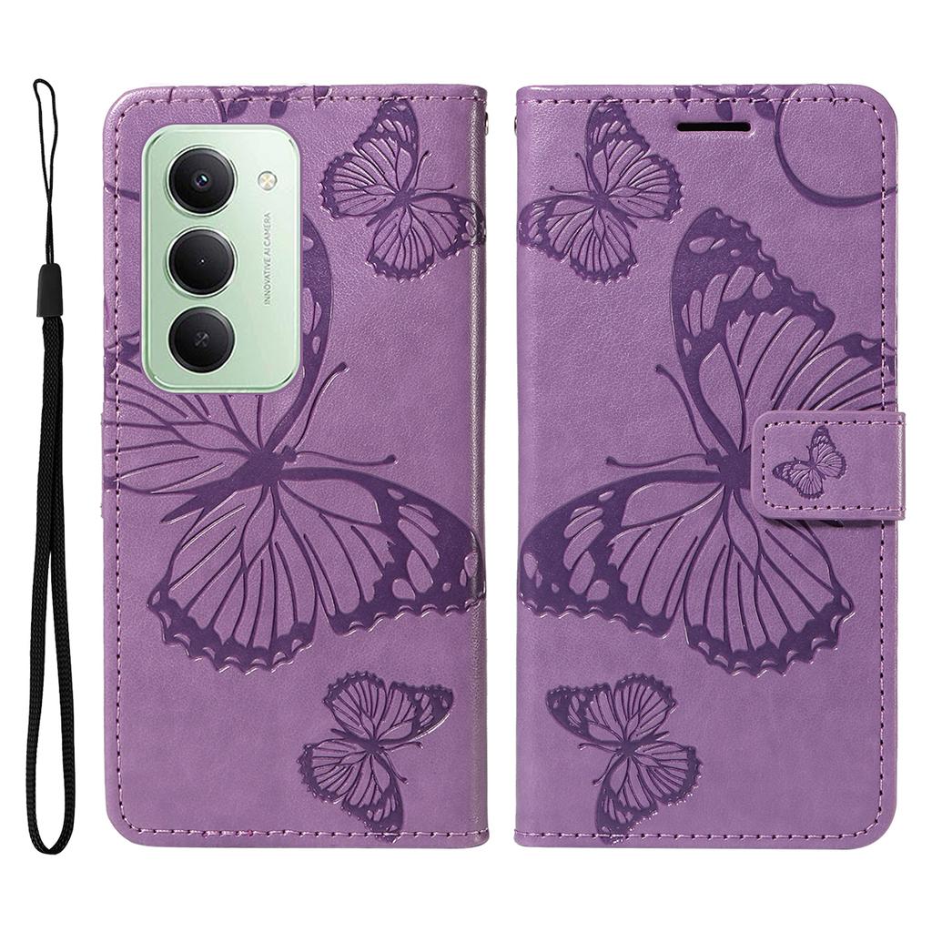 For Xiaomi Redmi 15 5G (Global) (169mm) Wallet Case Floral Butterfly Imprinted Leather Phone Cover Stand