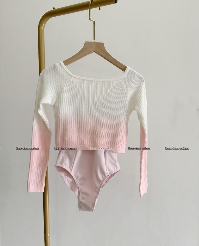 Children's Long Sleeve Dance Cardigan Shawl - Off-Shoulder Autumn/Winter Sweater for Girls' Practice Wear
