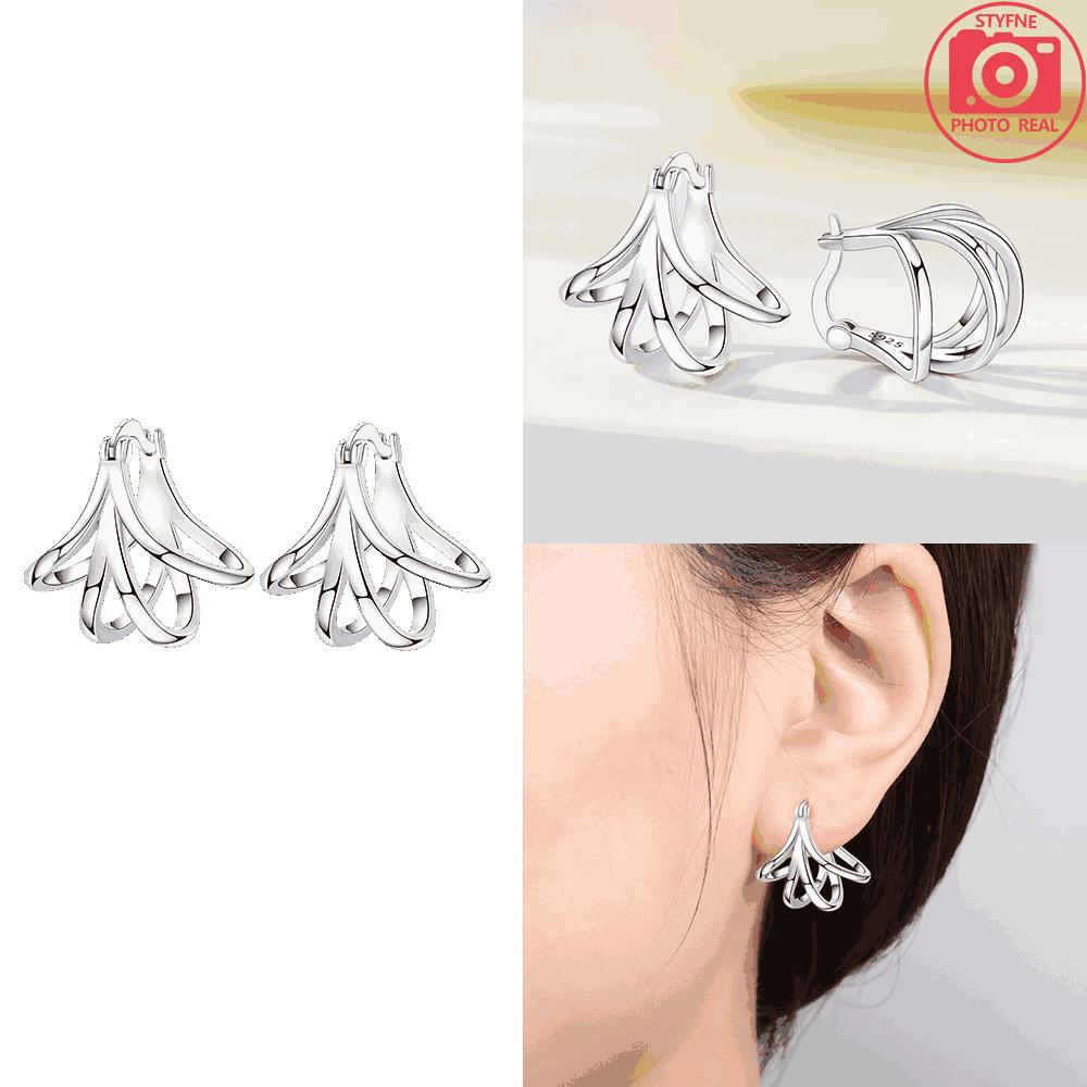 

Authentic Original Copper Metal Square Wing Earring Basic Hollow Design Featuring Butterfly Heart Motif Women High Quality Fine Jewelry Valentine