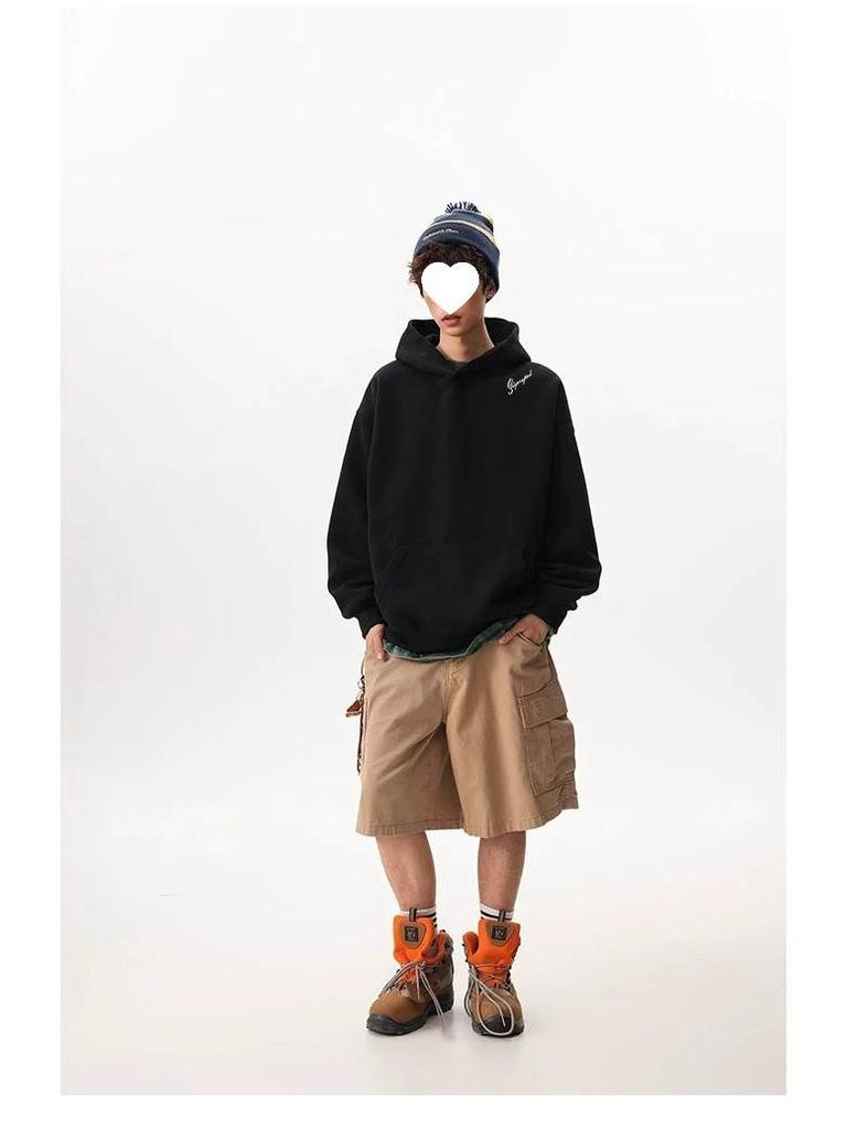 Unisex Embroidered National Trend One-Shoulder Hoodie - Autumn/Winter Loose Fit, Versatile Casual Top