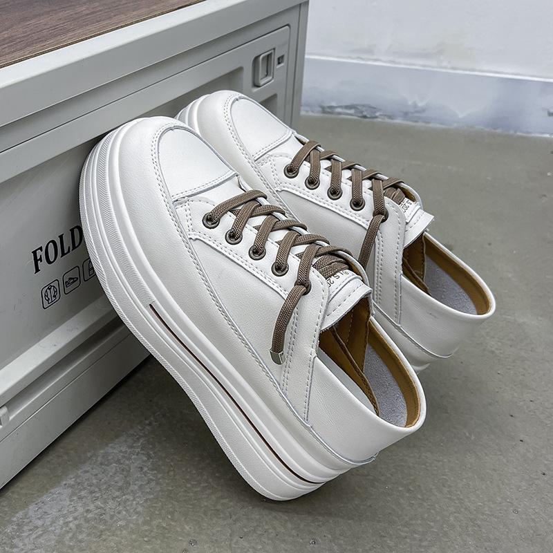 Inner Height-increasing Little White Shoes Women's Platform Spring and Autumn Muffin 2025 Summer New Orders Surge Versatile Casual One-pedal 