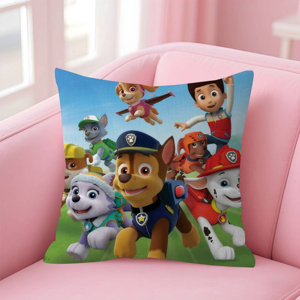Cushion Cover Car Throw Pillow Case For Sofa Car Christmas Gift Anime P-P-Paw Patrol