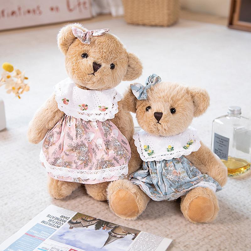 Double Plush Toy with Movable Joints Designed Cute Bear Cozy Home Decoration Perfect Toy for Little Girls And a Lovely Valentine