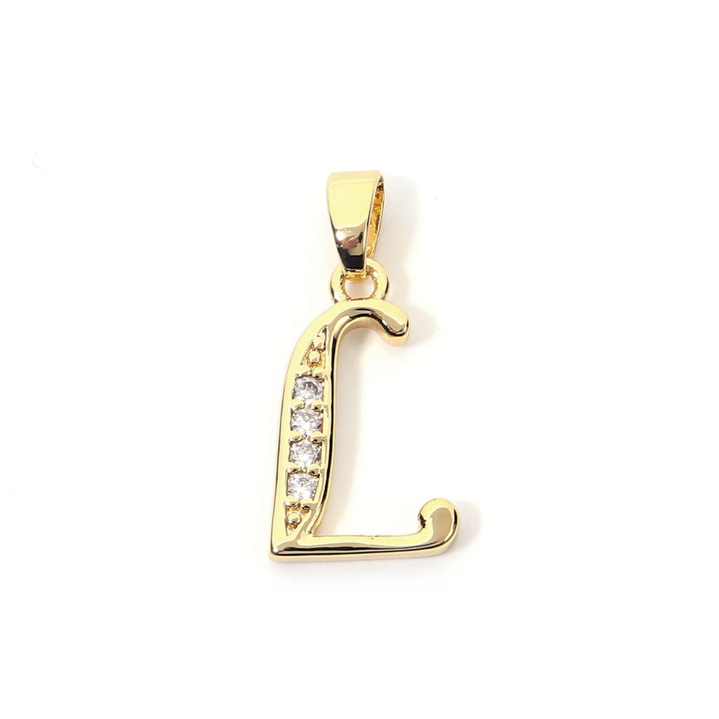 Fashion Gold Plated Letter Charms Alphabet A-Z Zircon Metal Letter Pendants For Jewelry Making DIY Bracelet Necklace Accessories