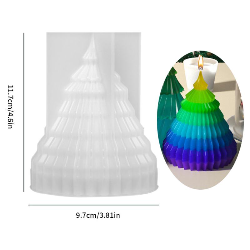 

Tower Christmas Tree Silicone Candle Mold Christmas Atmosphere Decorative Crafts Resin Plaster Mold Diy Soap Making Holiday Gift