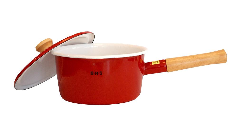 Fuji Enamel Beams Simple 18cm Saucepan Red BMS-18SD R