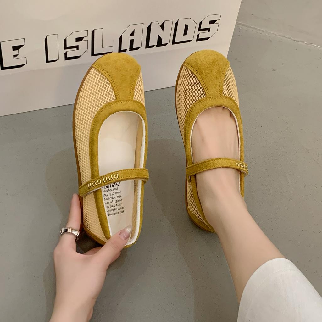 Fashion 2025 Summer Woman Mesh Fabric Design flta Heel Shoes Casual Flat Shoes Non-slip Outdoor Sandals Unique Fashion Flat Shoes