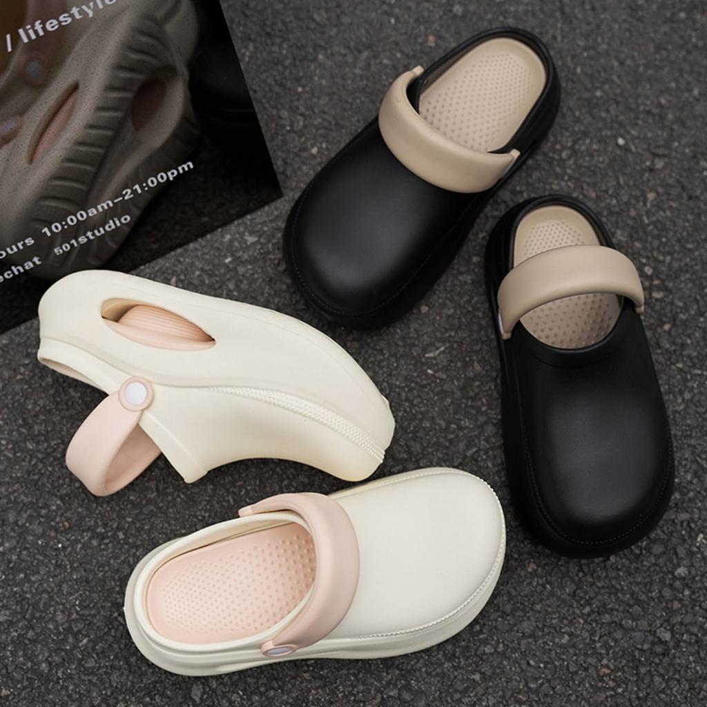 7,7 cm tjocka sulor höjdökande hålskor för kvinnor, halkfria tjocka EVA-tofflor för utomhusbruk, andningsbara på sommaren