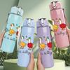 1PC Just A Silly Goose Duck Group 750ml Color Plastic Sports Water Bottle Leakproof Flip Straw Lid Suitable for Sports Office Home Use