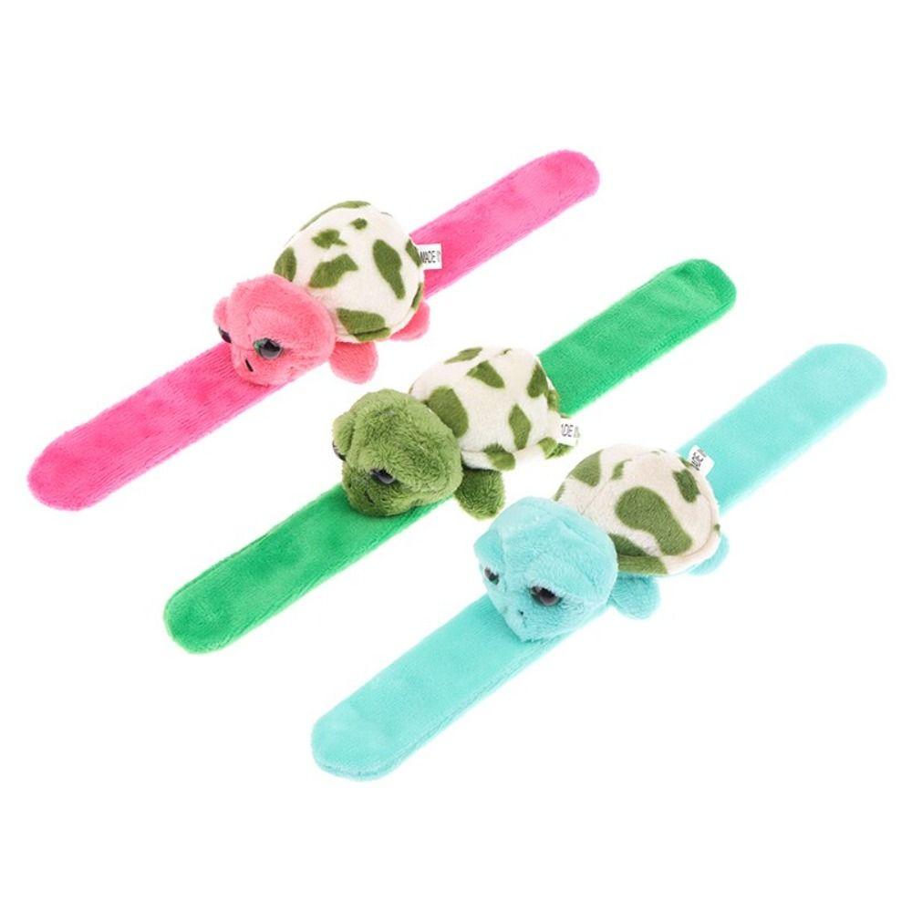 Hands Clap Circle Plush Turtle Slap Bracelet Stuffed Turtle Slap Band Toy Party Favors Decorative