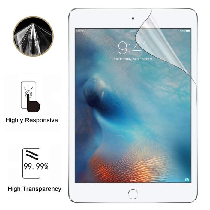 Screen Protector - Phonillico - iPad Mini 4 - Pack of 2 - Durable Plastic Film - Ultra Thin