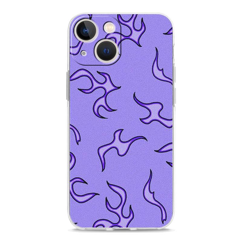 infinity on Purple Transparent Phone Case For iPhone 15 16 14 13 12 11 Pro Max XS X XR SE 7 8 Plus TPU Clear Lens Protect Cover