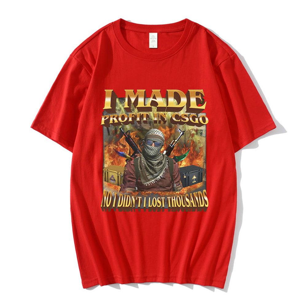 

I Made Profit Meme Graphic TShirt Unisex Women Fashion Vintage Tshirts 100 Cotton Casual Oversized Tee Shirt Harajuku Streetwear S