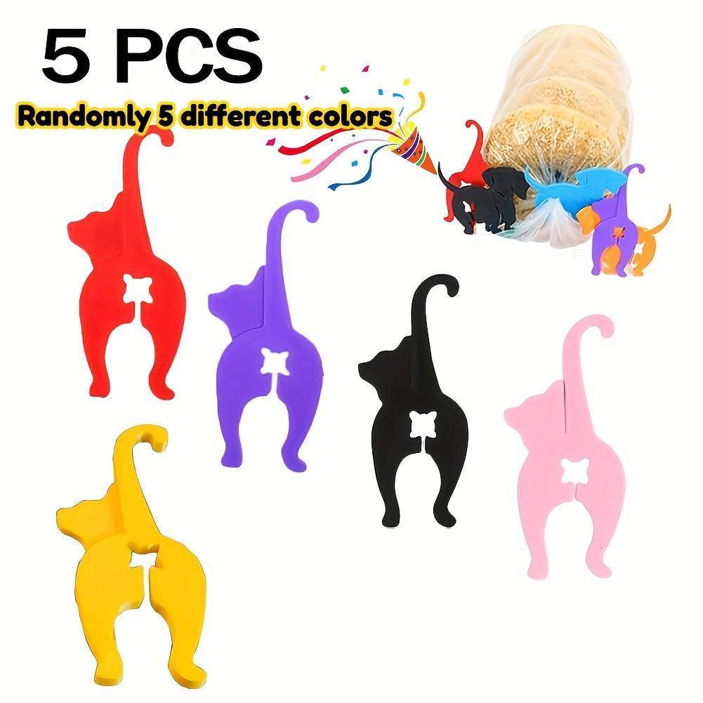 5 шт Многоразовые зажимы для герметизации влаго- и пылезащитные зажимы для пакетов для хранения кухонные аксессуары пакеты с кормом для кошек и герметизаторы для корма для собак темно-серого 1250₽