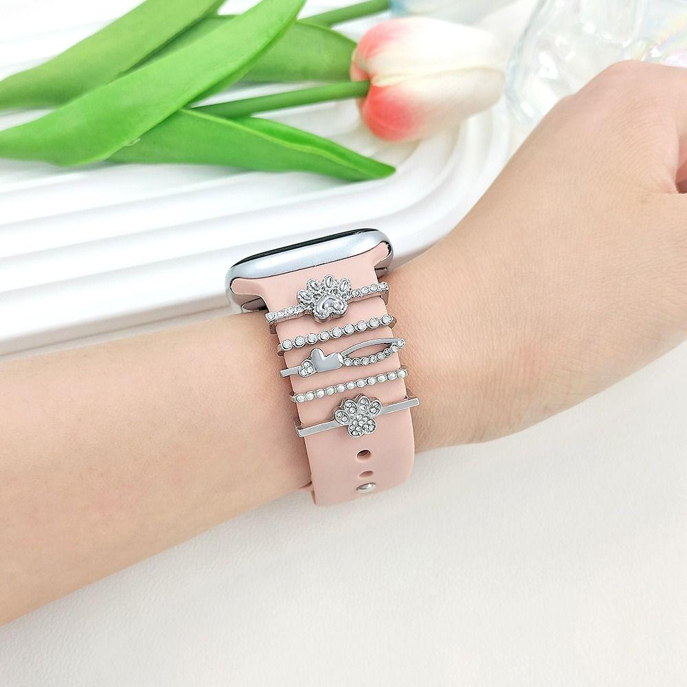 Bracelet de montre en métal, ornement, breloques de ceinture, accessoires de sangle d'anneau décoratifs à la mode