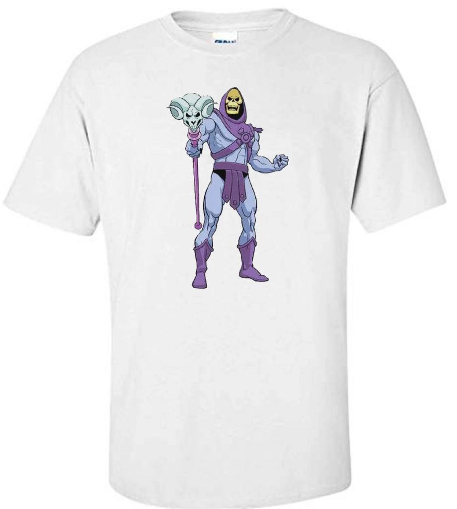 SKELETOR RETRO TV CARTOON VILLAIN WHITE T-shirt Tops Tees Unisex