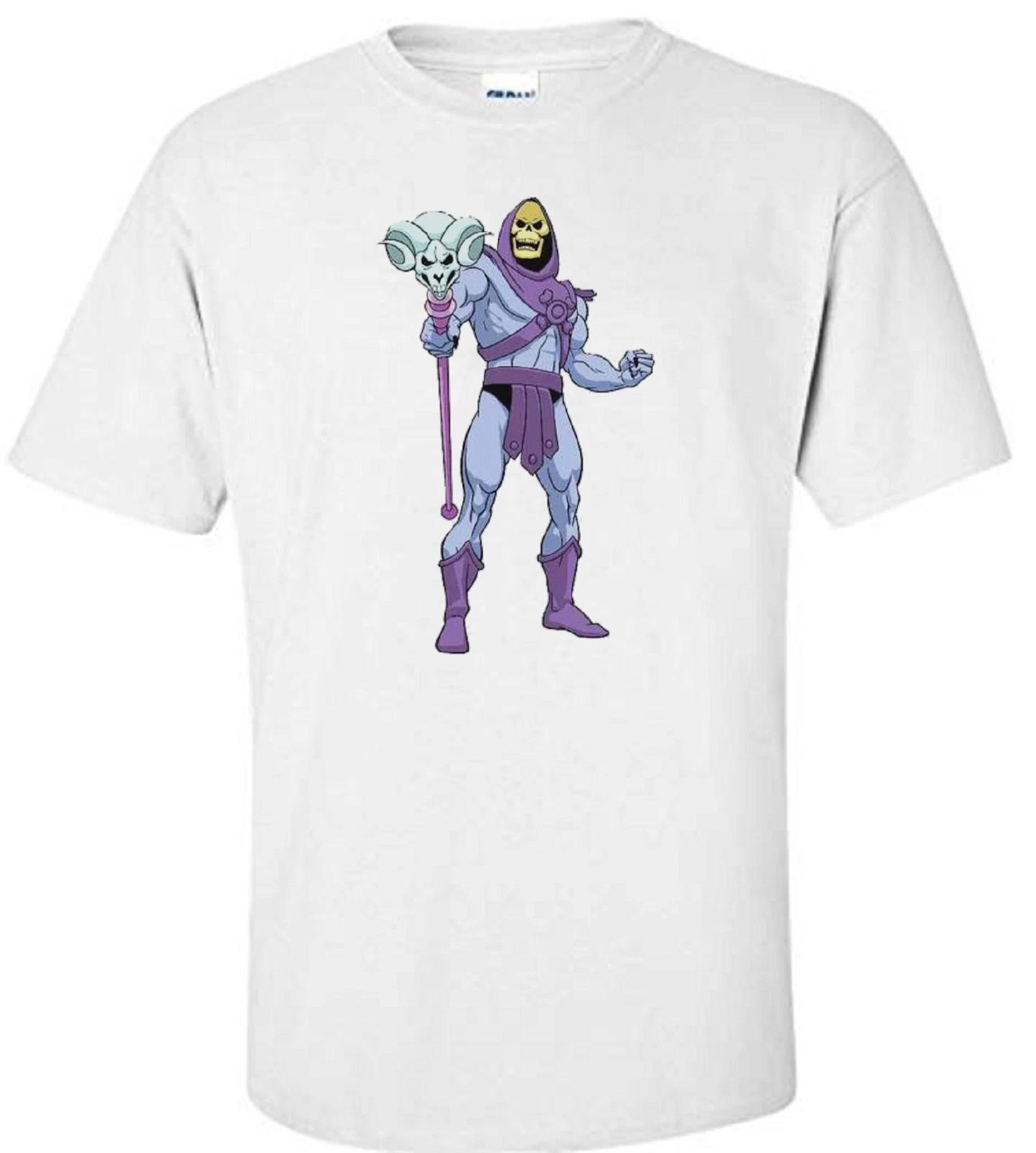 SKELETOR RETRO TV CARTOON VILLAIN WHITE T-shirt M