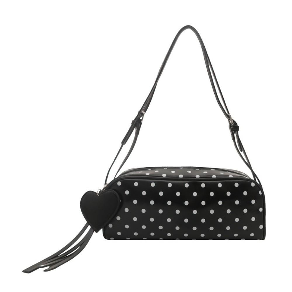 Fashion PU Leather Shoulder Bag Polka Dot Adjustable Strap Tote Bags Large Capacity Underarm Bag Women